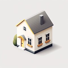 Minimalistic simple house icon. Generative AI.