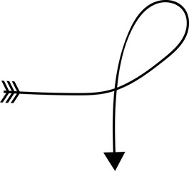 The arrow indicates the direction drawn by hand.