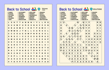 Back to school word search puzzle - volume two