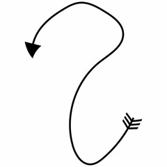 The arrow indicates the direction drawn by hand.