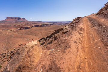 hiking the murphy trail loop in the island in the sky in canyonlands national park, usa