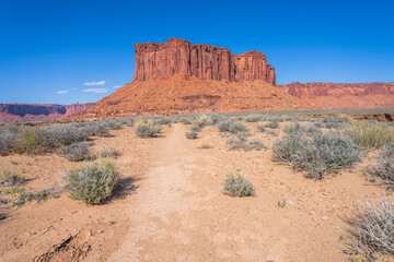 hiking the murphy trail loop in the island in the sky in canyonlands national park, usa