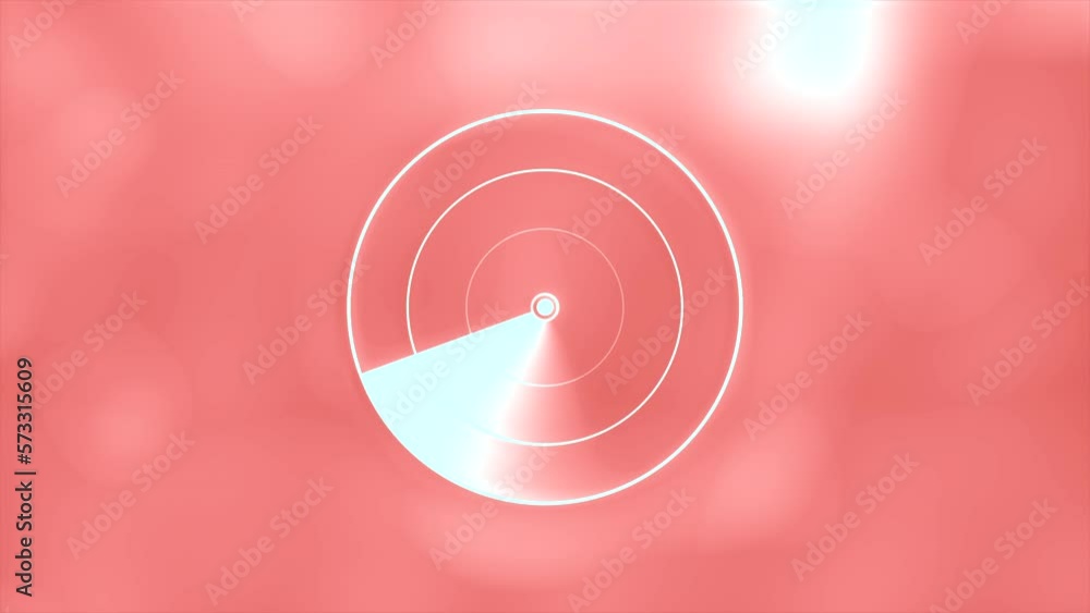 Aufkleber animation of rotating radar line. motion. simple navigation radar on colored background. animated ba