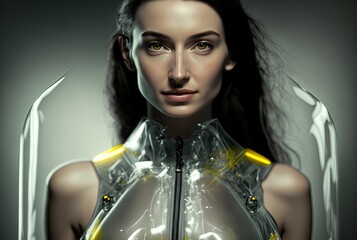 Interstellar Portrait of Beauty Woman. Generative AI, non-existent person.	