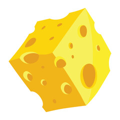 Hamster habitat accessorie. Cheese. Element of habitat for adorable fat animal. Isolated on white background