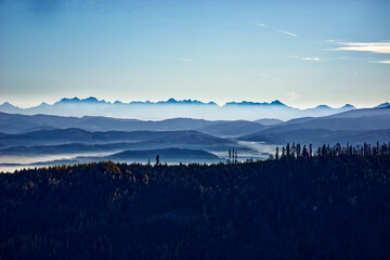 high in the mountains on a cold day