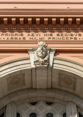 Entrance of the Egyptian museum in Cairo, with all its sculptures and statues