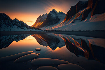 sunset over the mountains