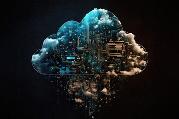 Obraz na płótnie Canvas Cloud computing concept, generative ai 