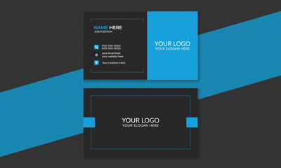 
Black and Blue Creative Business Card Template | Modern Business Card Template 