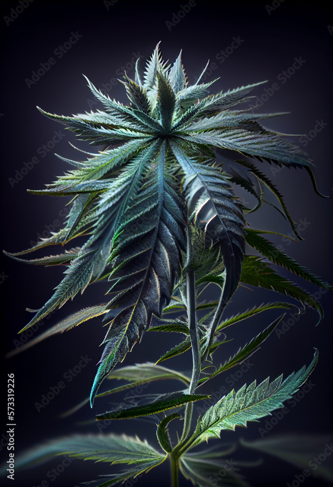 Aufkleber beautiful abstract illustrations cannabis leaf with lights on a bright bokeh background