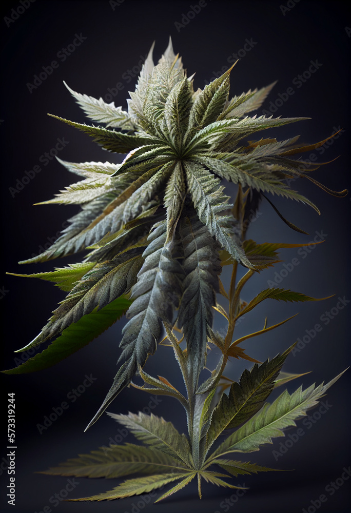 Aufkleber beautiful abstract illustrations cannabis leaf with lights on a bright bokeh background