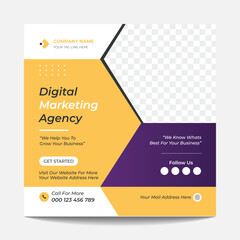Obraz premium Modern Digital Marketing Agency Social Media Post Template Design.