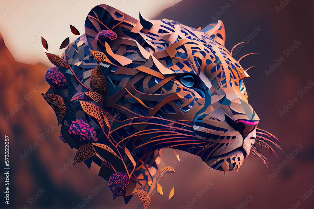 Poster beautiful abstract leopard background. generative ai technology.