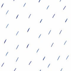Seamless watercolor pattern with drops. Blue brush strokes on a white background.