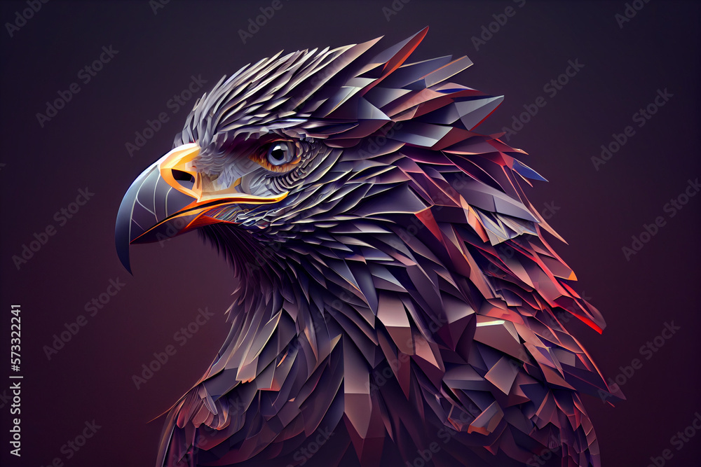 Aufkleber beautiful abstract eagle background. generative ai technology.