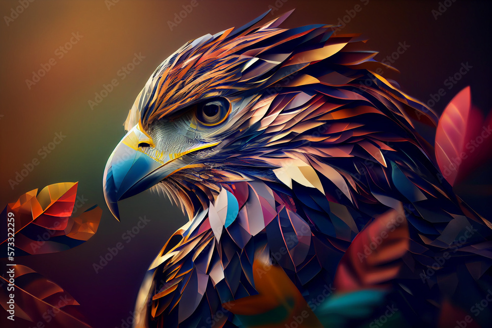 Aufkleber beautiful abstract eagle background. generative ai technology.
