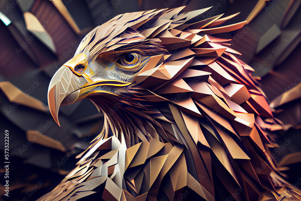 Aufkleber beautiful abstract eagle background. generative ai technology.