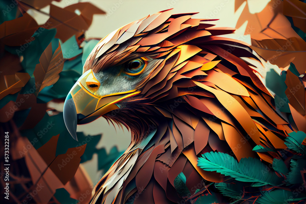 Aufkleber beautiful abstract eagle background. generative ai technology.