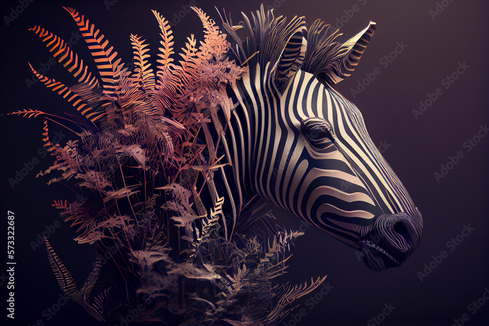 Poster beautiful abstract zebra background. generative ai technology.