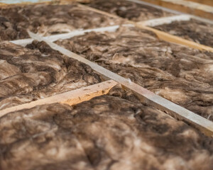 mineral wool floor insulation, underfloor heating insulation , warm house, environmentally friendly...