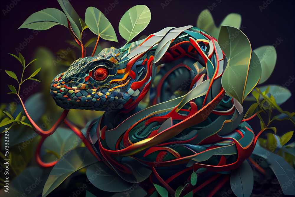 Poster beautiful abstract snake background. generative ai technology.