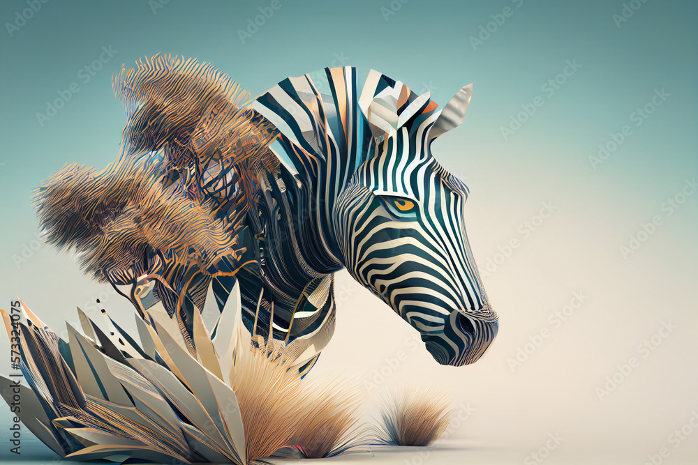 Aufkleber beautiful abstract zebra background. generative ai technology