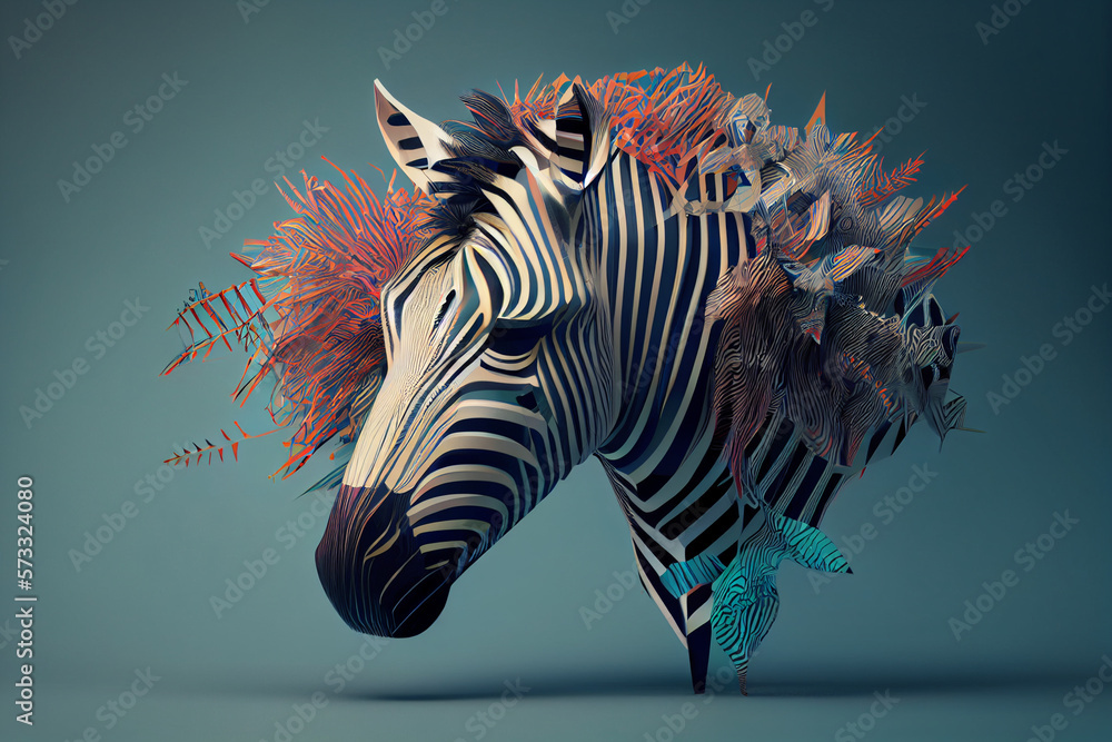Poster beautiful abstract zebra background. generative ai technology