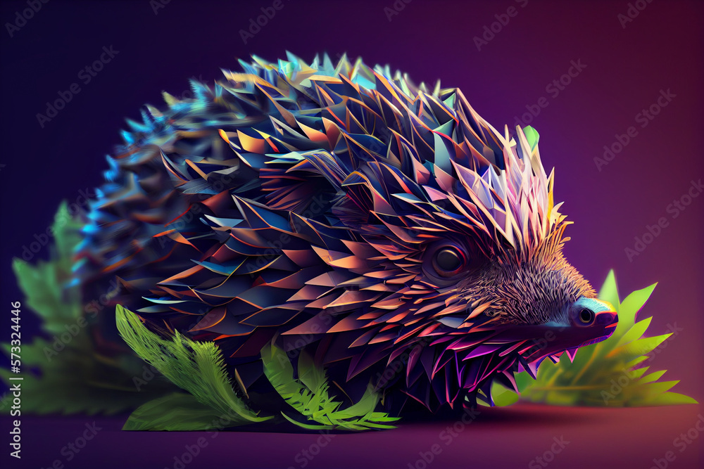 Poster beautiful abstract hedgehog background. generative ai technology