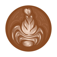 Beautiful latte art on white background