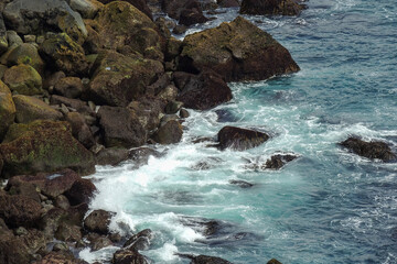 Current Hitting Againts Rocks Iceland
