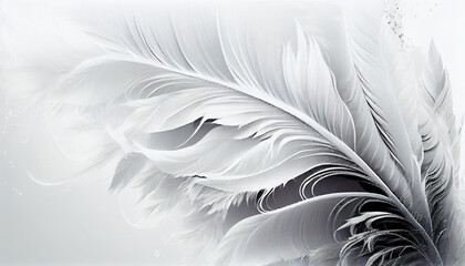 White feathers background, generative ai