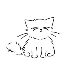 The cat judges your actions with its gaze. Great choice for social media or blog comments. Vector isolated animal for stickers, emoji, decor, cards, patterns. Stylized pet