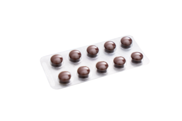 Vitamin tablets in a package of biologically active additives isolated transparent background, png.