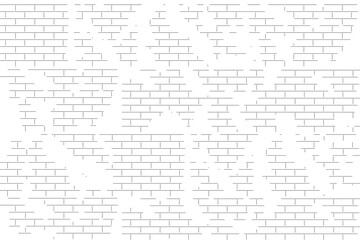 Brick wall plaster. Brickwork grunge effect subway wall indoor, vintage bricks masonry closeup texture white paint paro murano tile, art office print background vector illustration