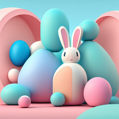Cartoon easter rabbit 
