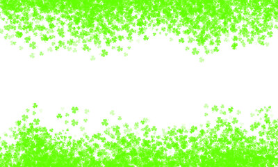 Shamrock Green Background St Patricks Day with green clover leaves falling 