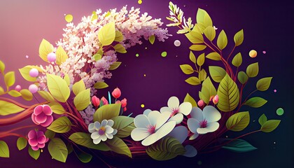 spring decoration background illustration. generative ai