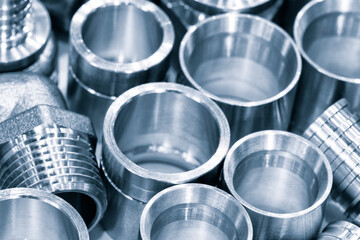 Many types of metal details industrial design background, engineering technology concept