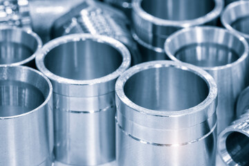 Many types of metal details industrial design background, engineering technology concept