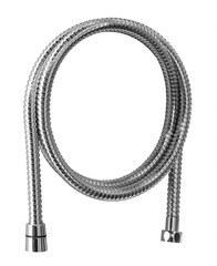 Flexible rubber plastic hose in metal sheath for shower head isolated on white background