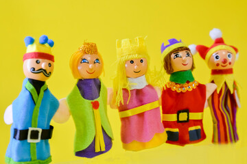 Finger puppets of the book of Esther, the book of Esther is read on the Jewish holiday of Purim