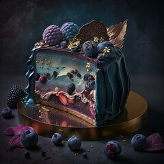 Elegant Fancy Decorated Cake - Generative AI