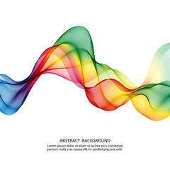 Beautiful rainbow wave on white background, design of wavy wave lines