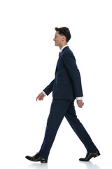 businessman walking and focusing on the destination