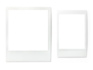 set of two vintage Polaroid / instant photo frames in different formats, isolated graphic design elements
