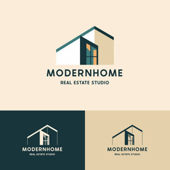 Trendy Modern Real Estate Logo. 
