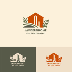 Trendy Modern Real Estate Logo. 