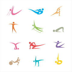 Fototapeta premium pilates color illustrations vector element