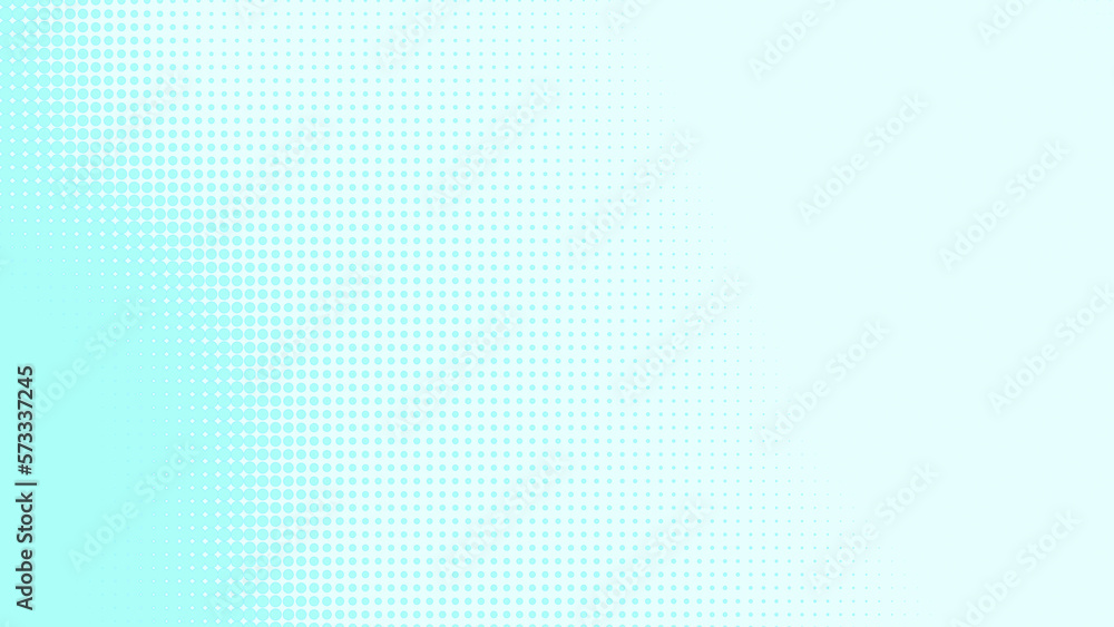 Poster dots halftone white blue and green color pattern gradient texture background.